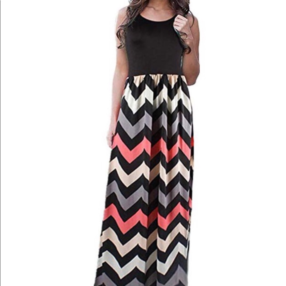 Long maxi chevron pattern dress size XL